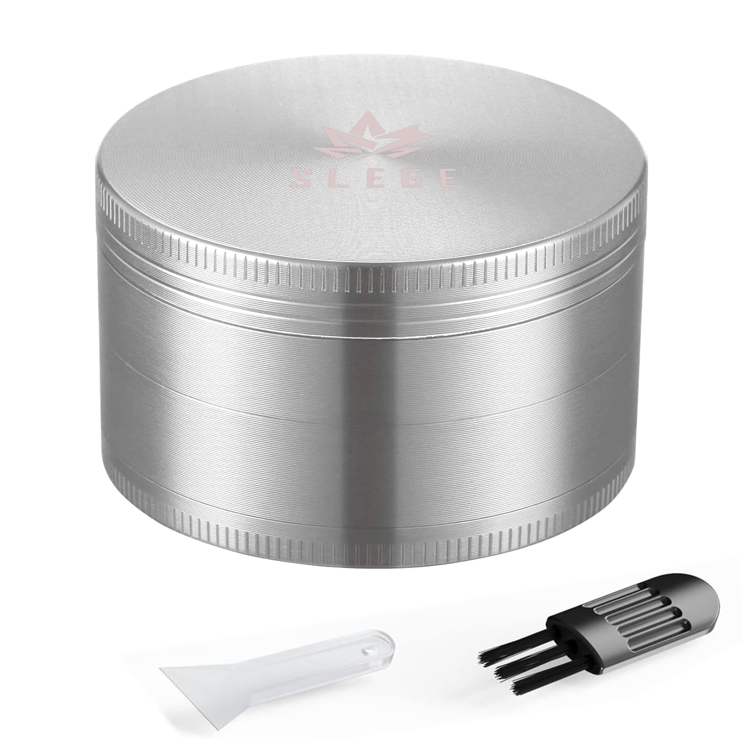 Grinder Manuale In Alluminio 63mm - Macinacaffè 4 Pezzi Con Raschietto E Spazzola, Grigio - Foto 5