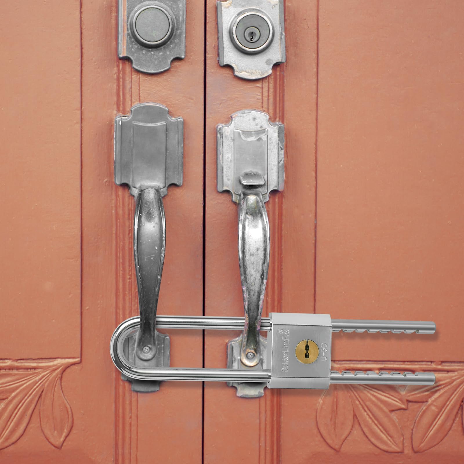 Cadenas à Anse Longue - Serrure de Porte d'Armoire Étanche en Acier Laminé à Clé - Long Faisceau 5,1 cm