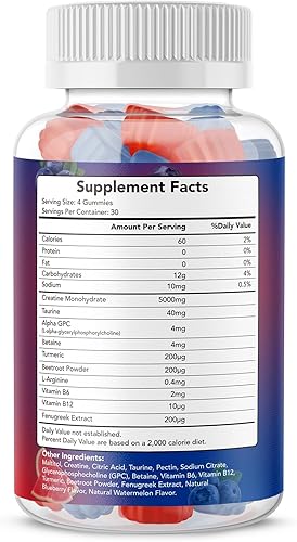 Miniatura 2 de Gomitas de monohidrato de creatina de 5000 mg para hombres y mujeres, gomitas de creatina 10 en 1 masticables para crecimiento muscular, constructor