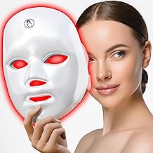 gelpal 7-1 Colors LED Facial Skin Care Mask,Red Light Mask for Face, Cordless Led Face Mask Light,Salon or Home,White.