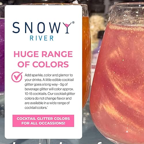 Miniatura 4 de Snowy River Cocktail Sparkle - Purpurina comestible natural para cócteles, vino, champán y refrescos, perfecta para fiestas o espolvorear pasteles
