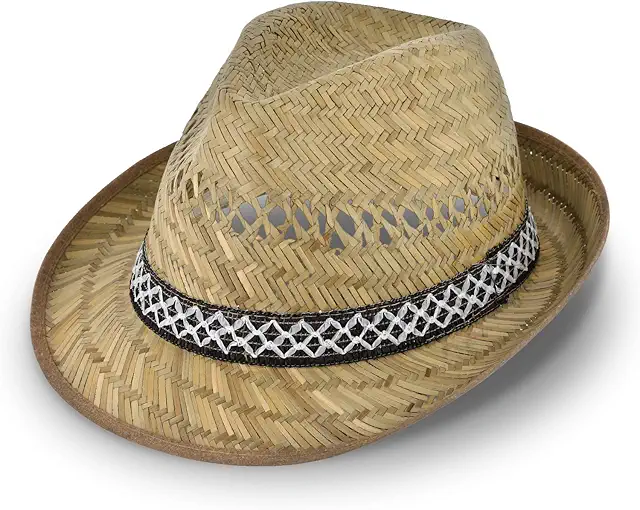 Straw Trilby Sun Hat for Women & Men - Harvest Halfer Summer Beach