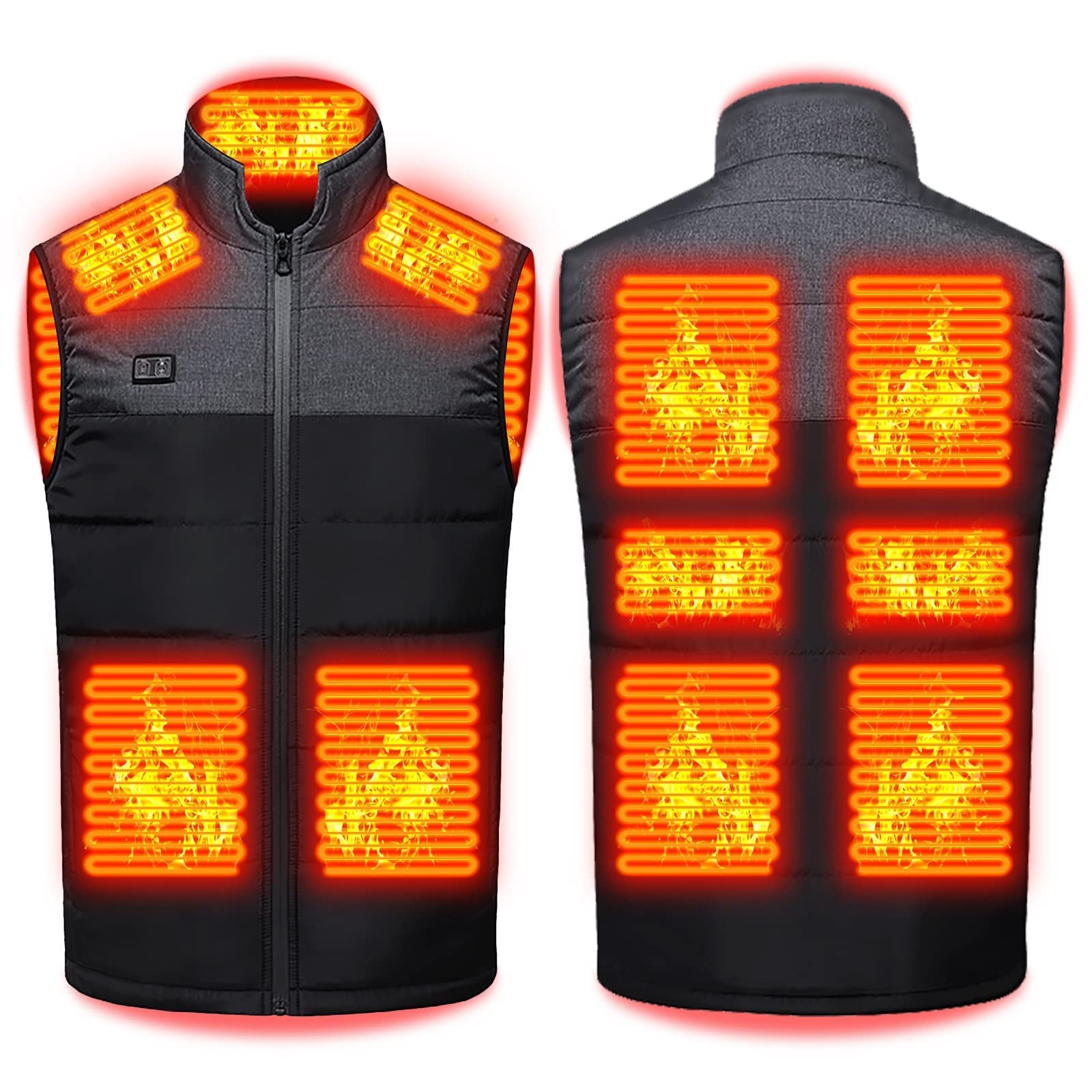 Gilet chauffant pour homme et femme, veste chauffante électrique USB avec 11 zones de chauffage, gilet chauffant léger, pour la pêche et la chasse