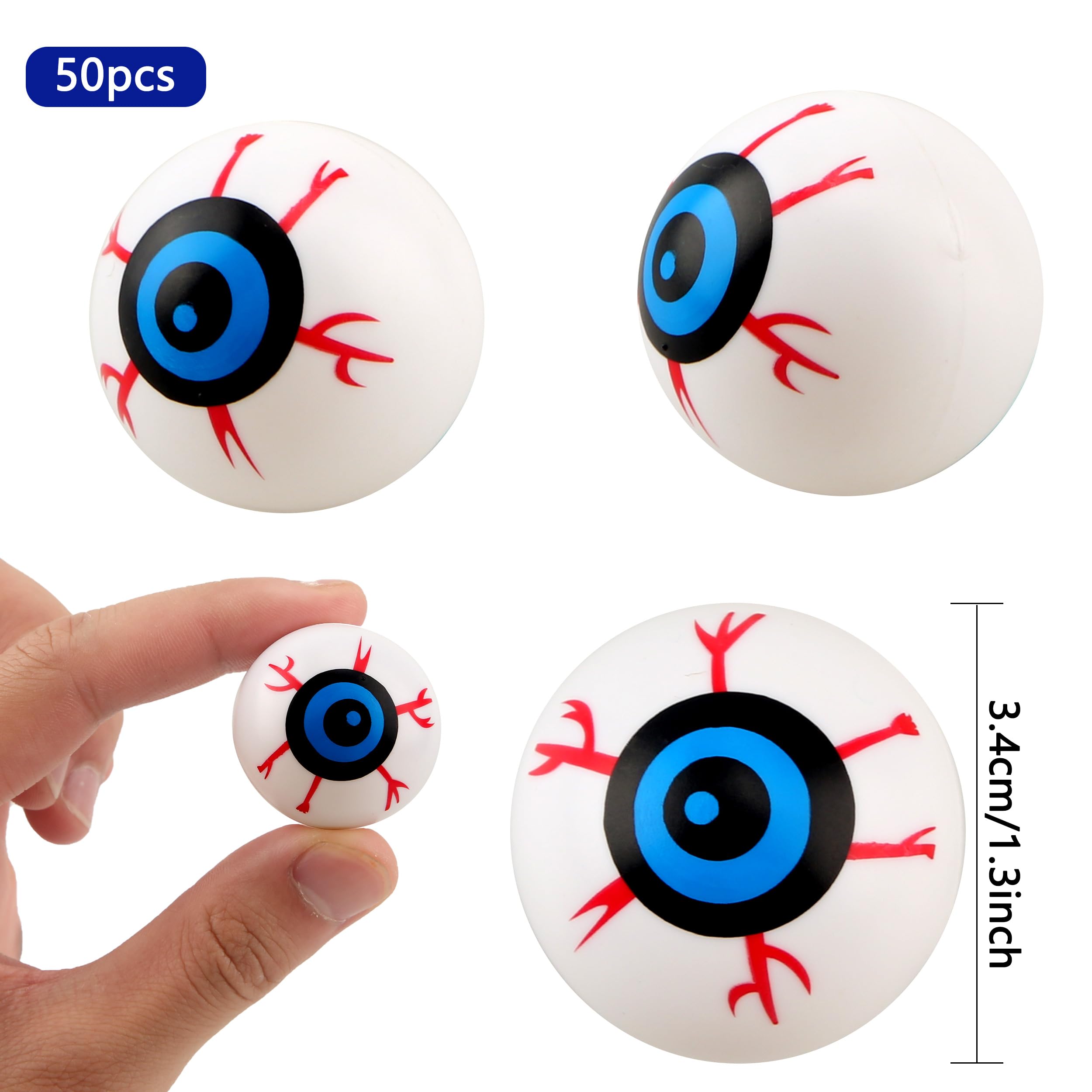 50 Pieces Halloween Fake Eyeballs | Creepy Plastic Eyeball Decorations For Haunted House Party