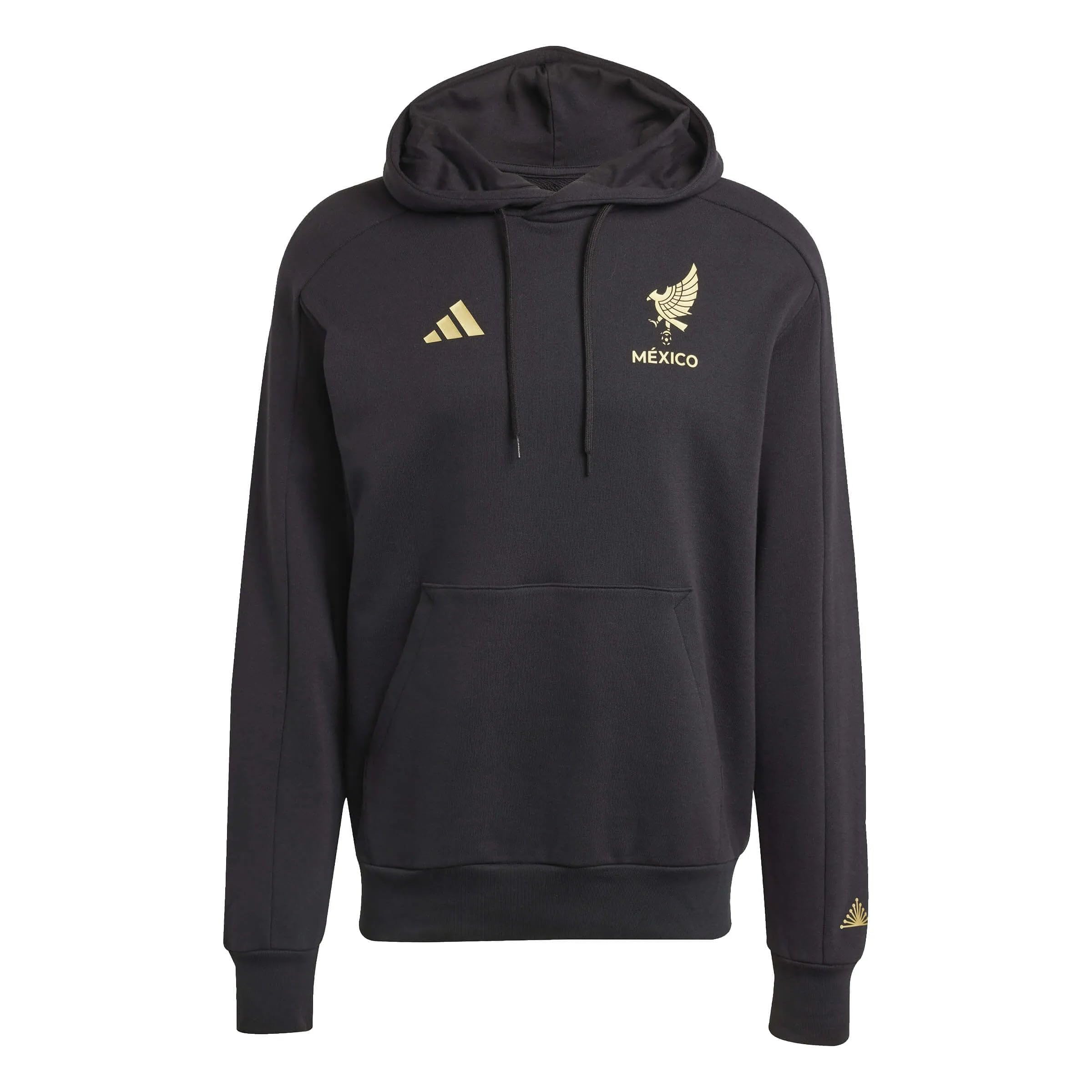 adidas Men's Mexico 2025 Hoodie, Black/Gold Metallic