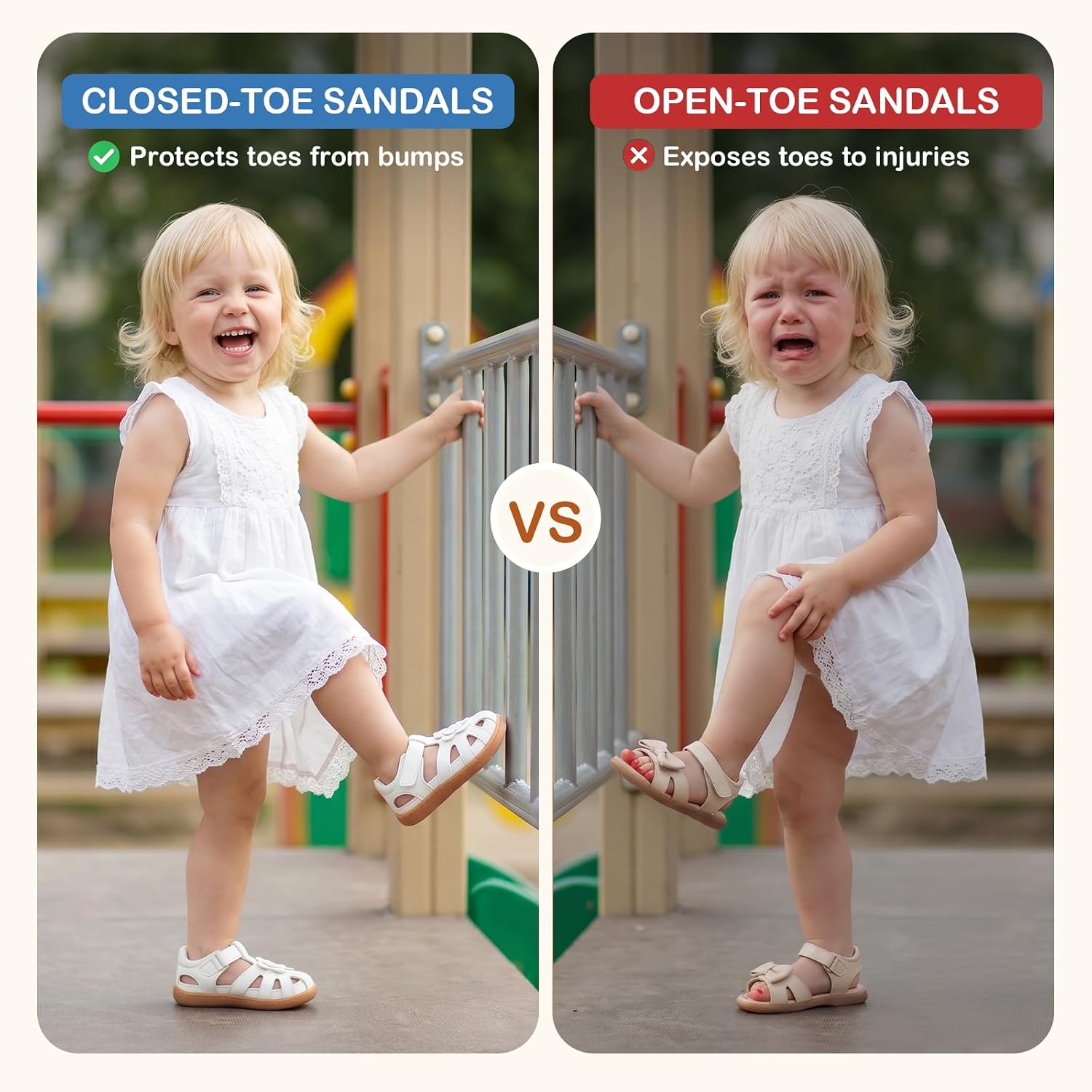 Toddler Girls Sandals Baby Flats Barefoot Mary Jane Dress Shoes Hook and Loops Non-Slip Wedding Church Party School Summer Fall
