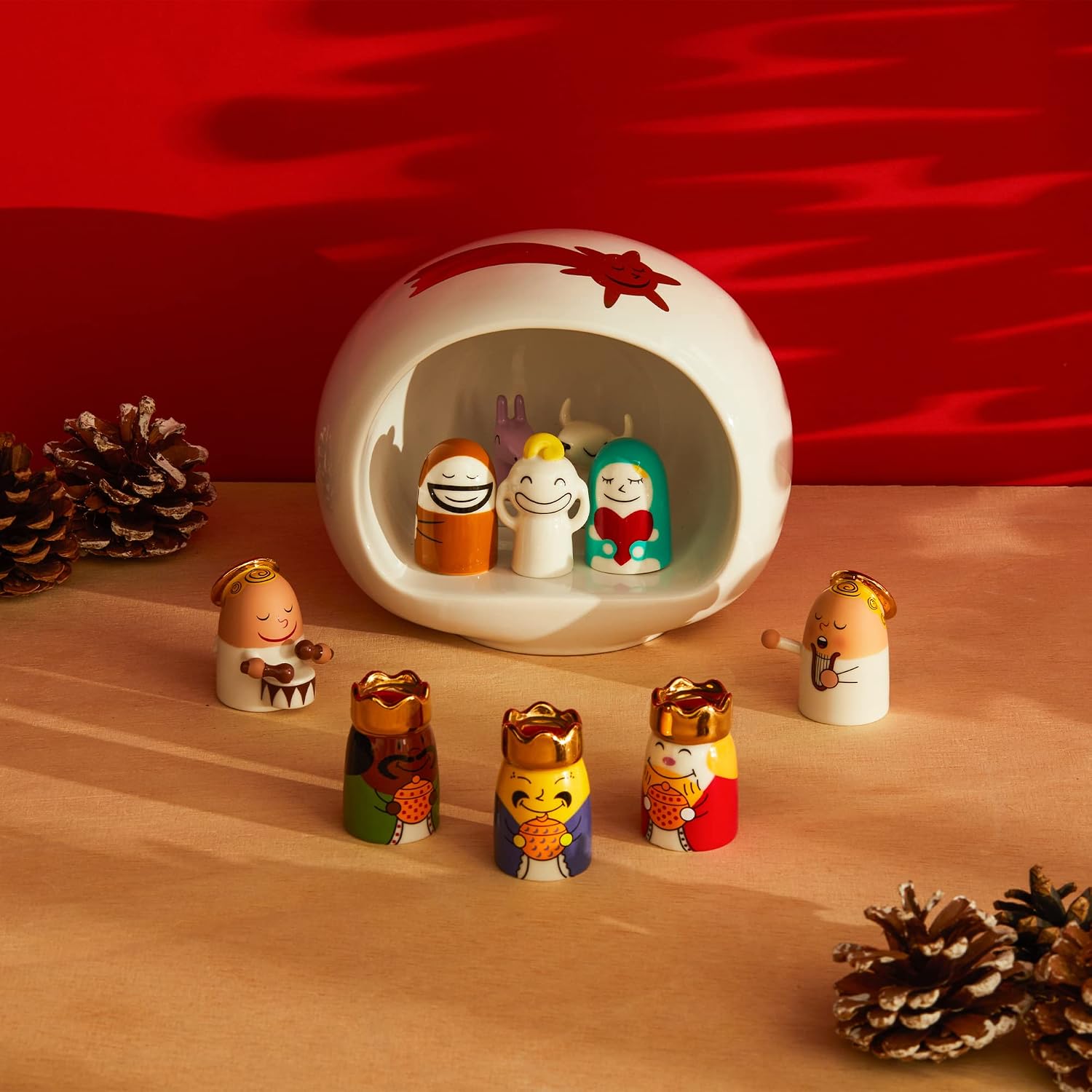 Alessi AMGI10SET1 Re Magi - Complete Set of The Three Wise Men Nativity Figurines, Hand Decorated Porcelain, 3 pcs