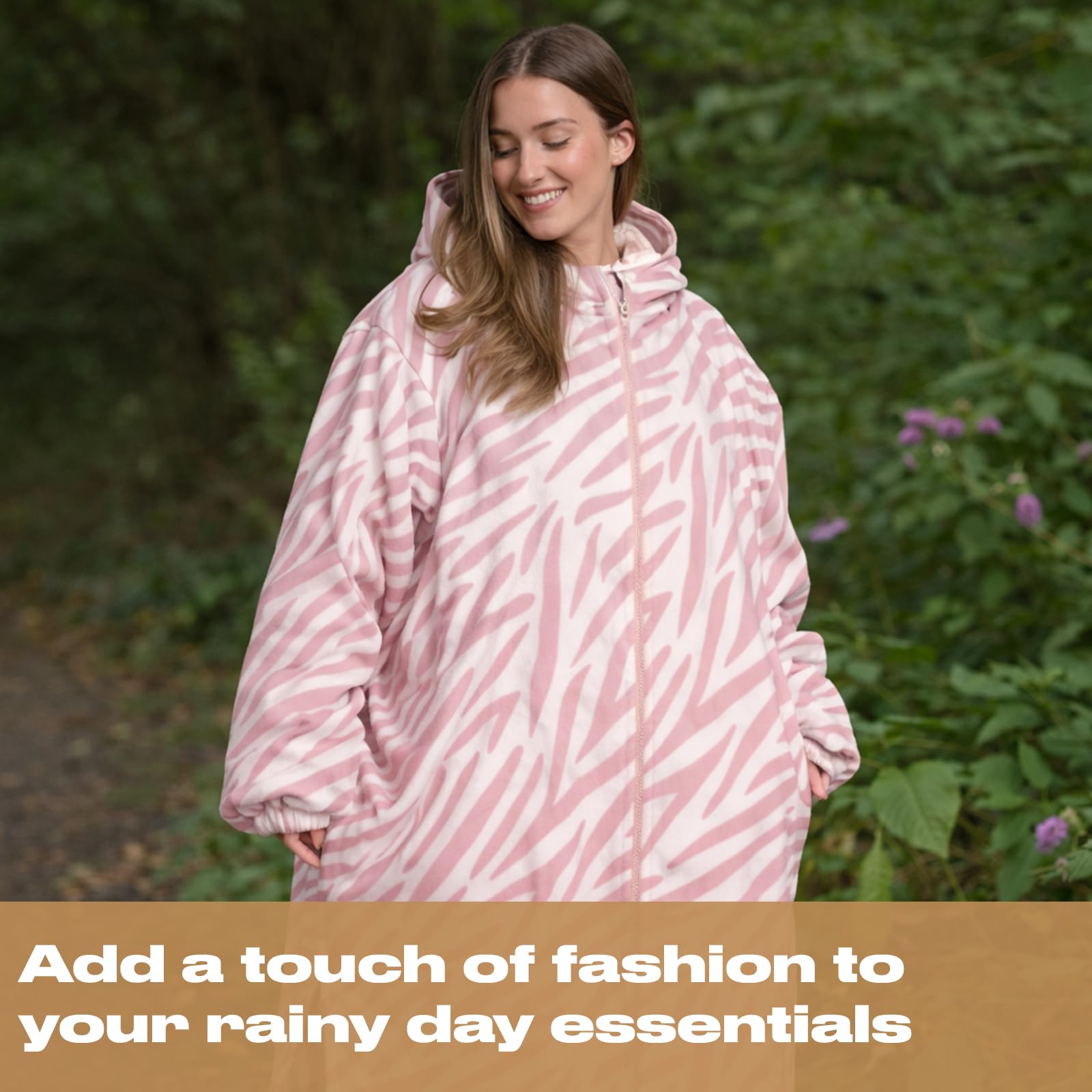 OHS Adults Drying Robe, Gifts for Mum Outdoor Waterproof Changing Robe Womens Jacket Comfy Sherpa Privacy Robes for Women Men, Stay Dry Swimming Camping Drying Robes - S/M, L/XL — view 4