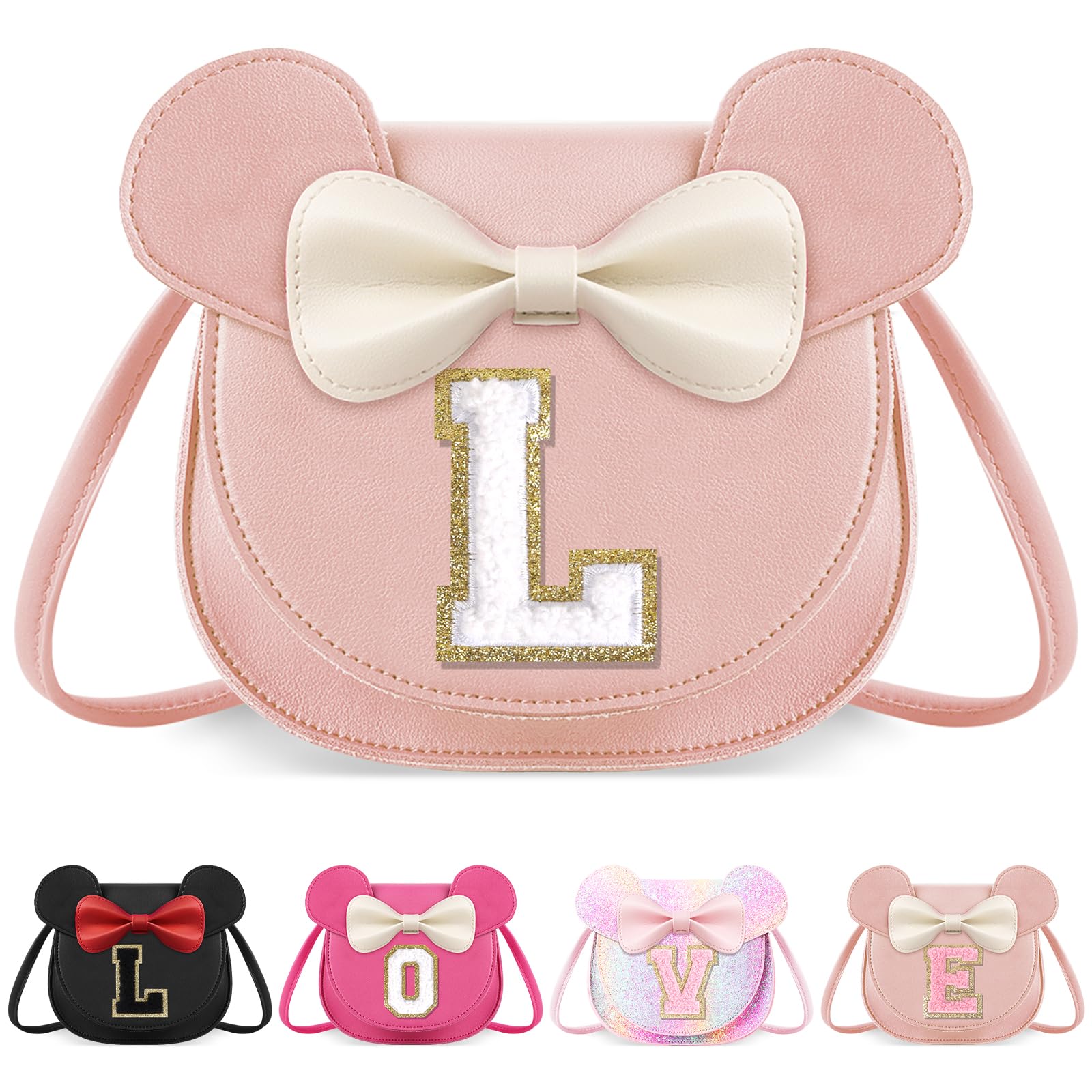 Little Girl Toddler Purse - Cute Mouse Ear Bow Crossbody Bag for 2-8 Year Olds - Birthday Gift