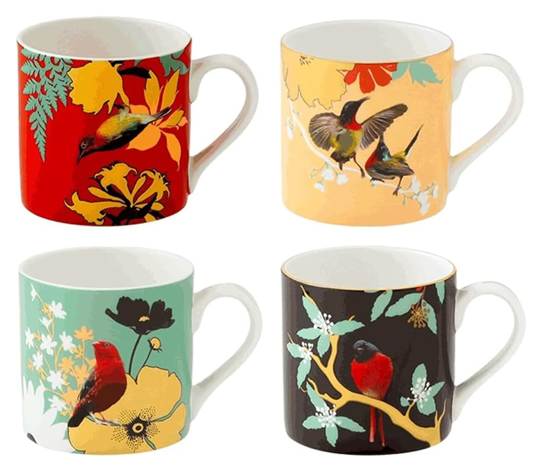 Kubek Kubek z porcelany kostnej ręcznie malowany kubek do kawy, 250ML kreatywna filiżanka do kawy w stylu chińskim, wielofunkcyjny kubek do napojów ze złotym rysunkiem Kawiarnia (Color : Red)