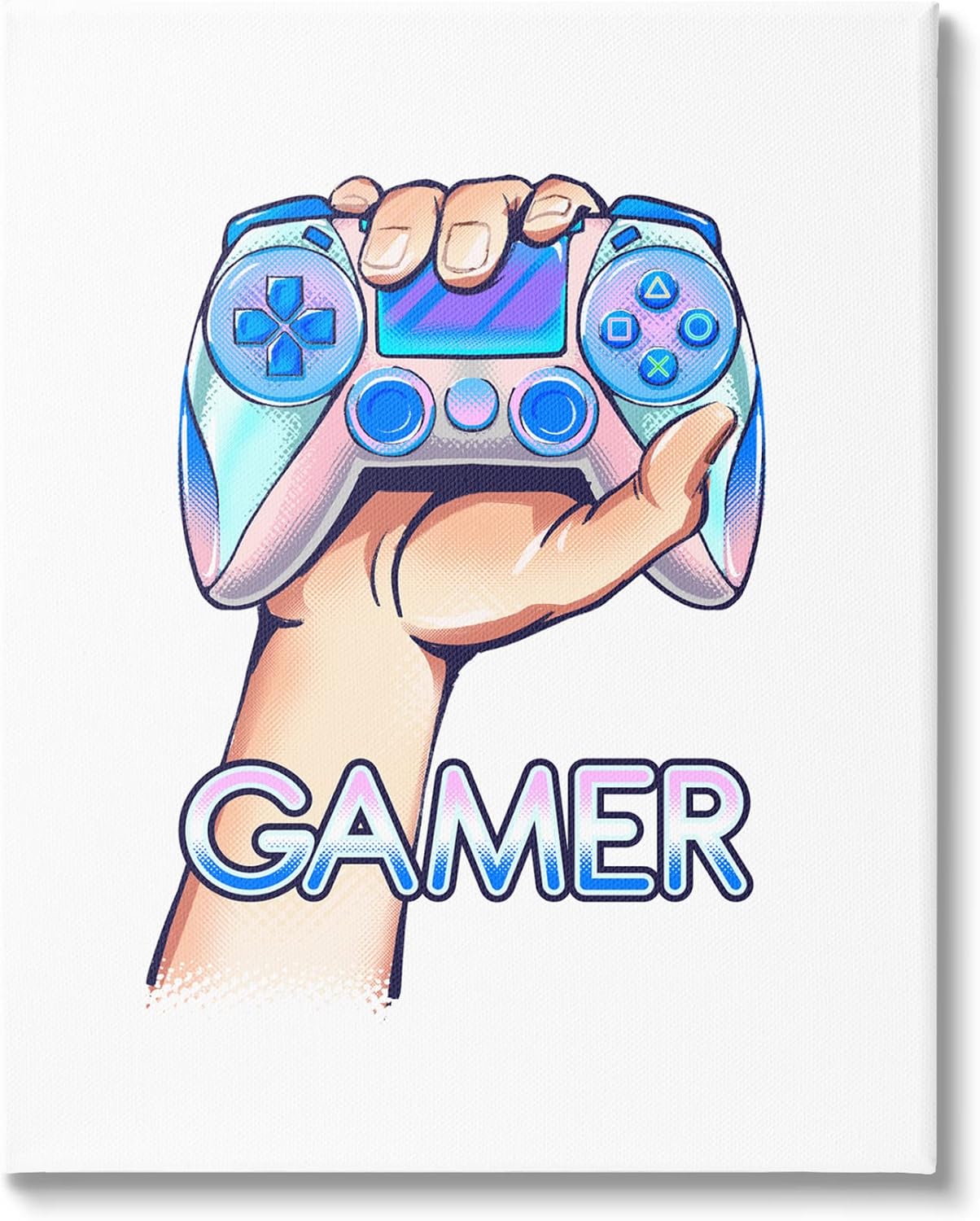 Stupell Industries Holding Gleaming Video Game Controller Gamer Text, Design by Ziwei Li
