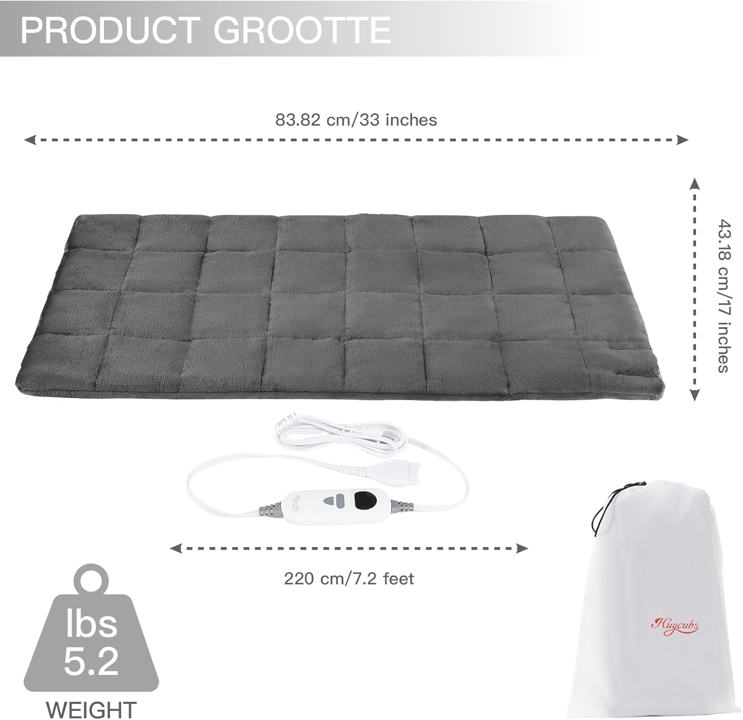 Weighted Heating pad XL 17''x33'' fsa Eligible Items only List hsa Store Eligible Items only Heating Pads Large Heated pad for Back for Mom Dad