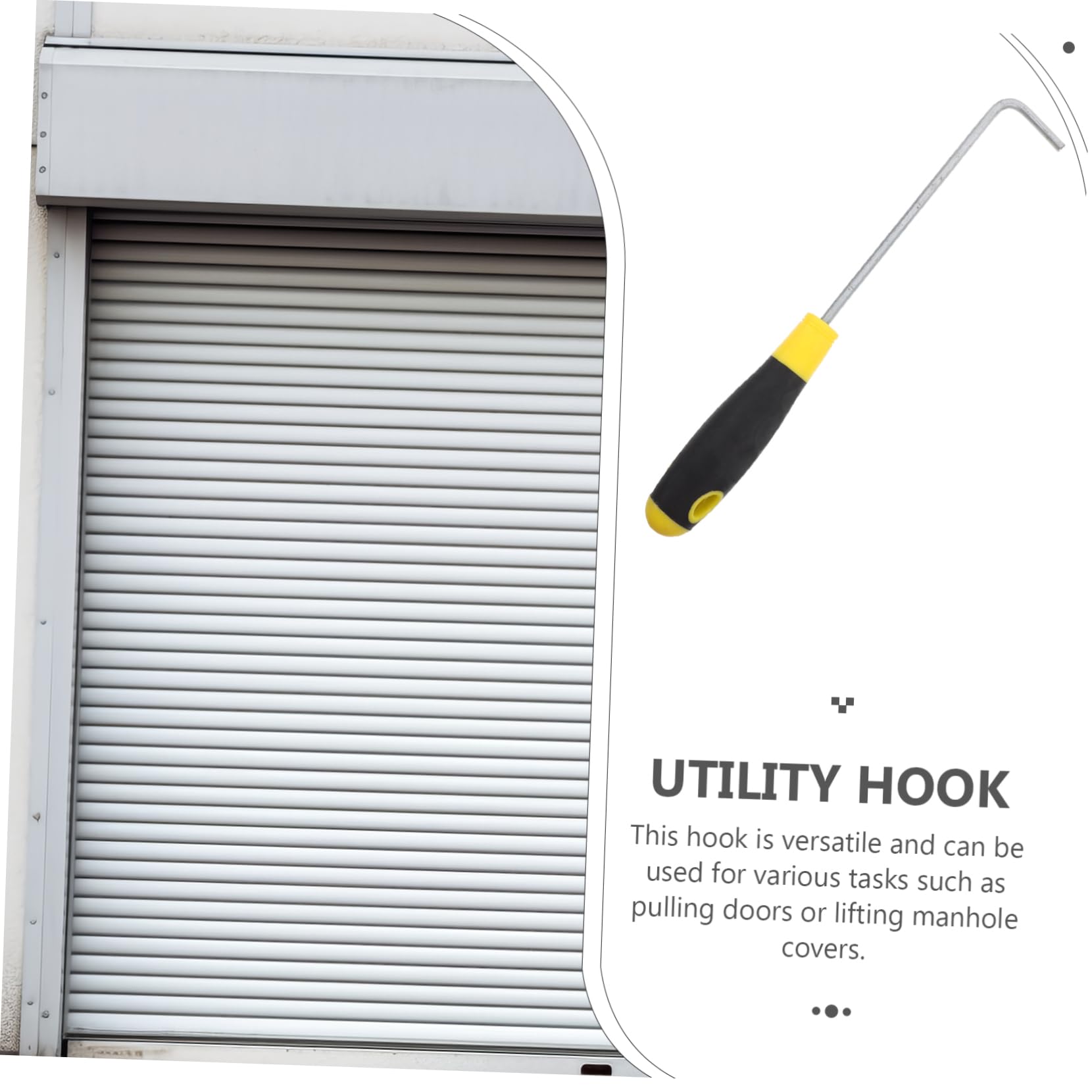 Anneome Manhole Lifter Rubber Handle Stainless Hook for Manhole Cover Tool Hooks