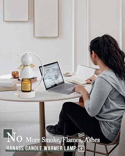 Miniatura 2 de HANASS MT8706 - Lámpara calentadora de velas eléctrica con temporizador, calentador de velas regulable para velas perfumadas, lámparas de velas de