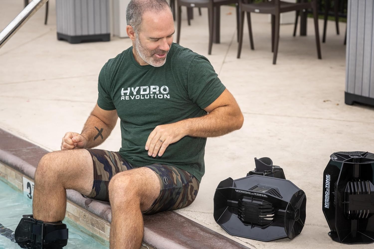 Aquastrength Hydro-Tone Isokinetic Water Weights for Pool Exercise Build Muscle Easy on Joints 3-Dimensional Design for Total Body Workout Bell Pair & Fin Pair - Made in USA