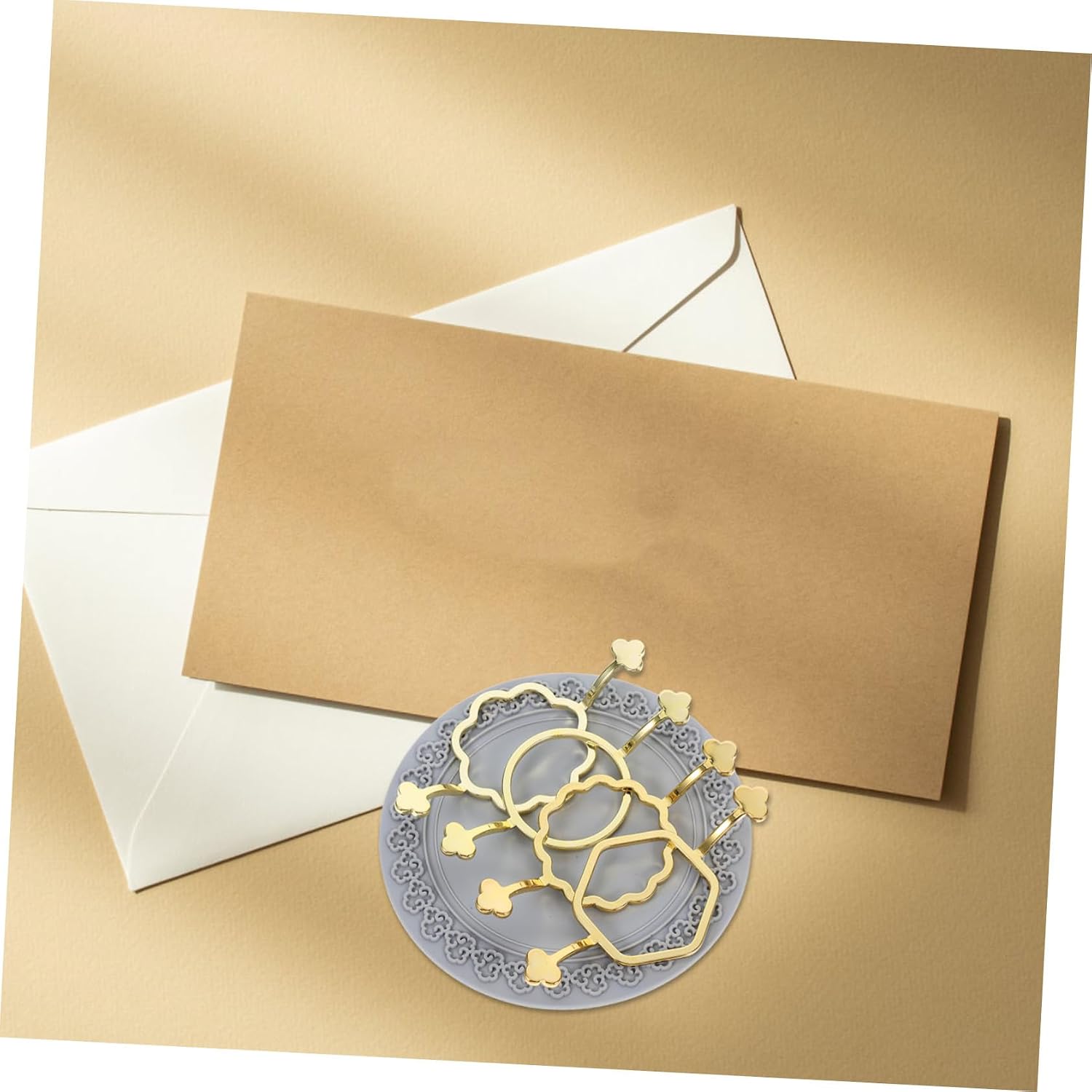 NUOBESTY 1set Metal Wax Seal Stamp Mold and Silicone Mat for Crafting Unique Wax Seal Shapes for Wedding Invitations Envelopes and Scrapbooking Essential Crafting Tools