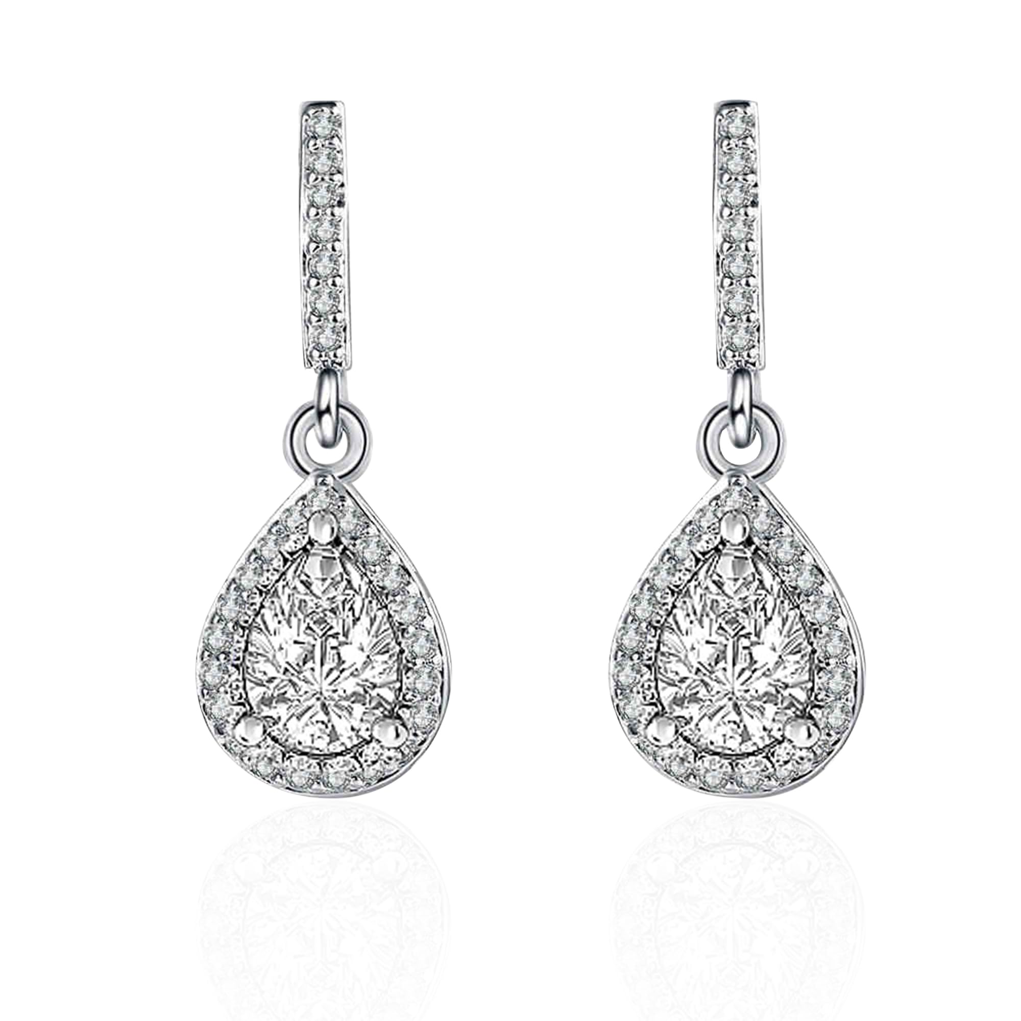AIMCOO 925 Sterling Silver Dangle Drop Earrings for Women Dainty Cubic Zirconia Hypoallergenic Jewelry Birthday Gifts