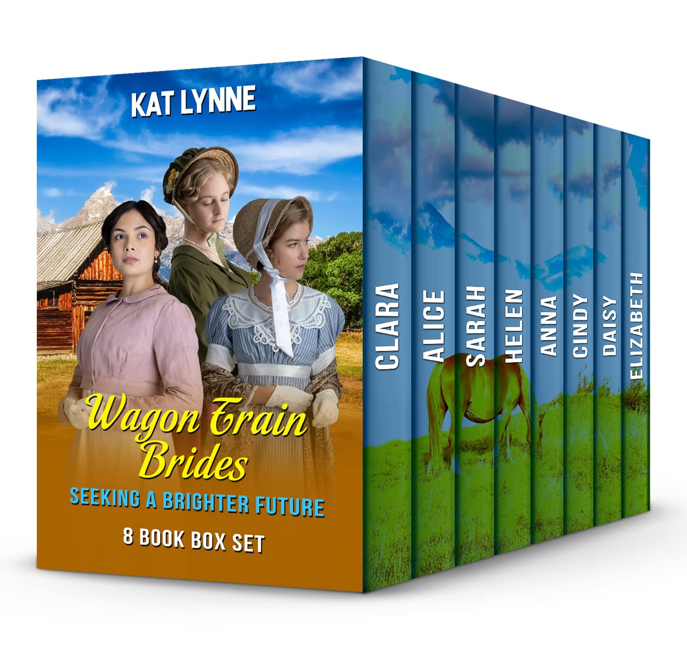 Wagon Train Brides Seeking a Brighter Future: 8 Book Box Set, Mail Order Brides
