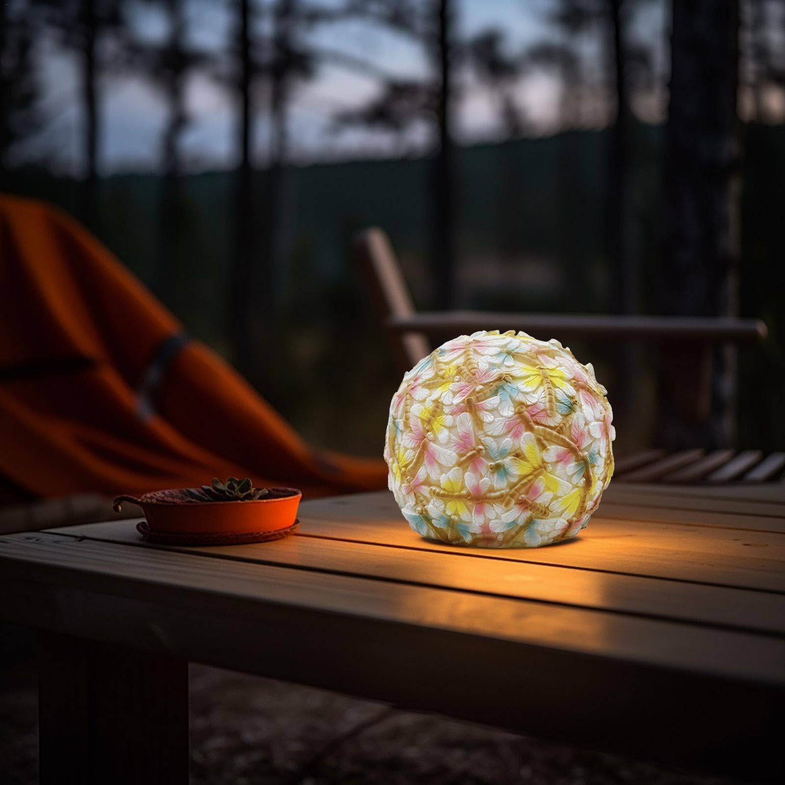 Ogrodowe lampy słoneczne, zewnętrzne kule świetlne Kolorowa Okrągła Lampa