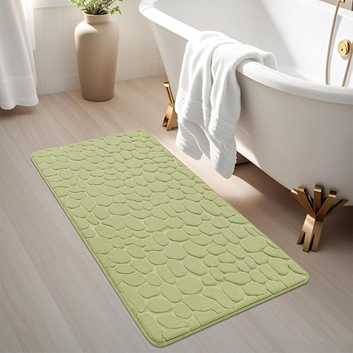 Miniatura 6 de YIHOUSE Alfombra de espuma viscoelástica, tapetes de baño de adoquines, superabsorbentes de agua, lavables a máquina, para pasillo, dormitorio,