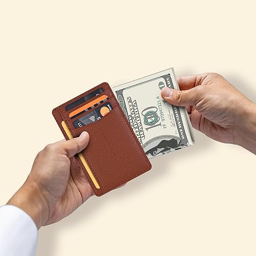 Vista 16 de Oak Leathers Leather Slim Minimalist Wallet for Men & Women RFID Front Pocket Leather Card Holder Wallets