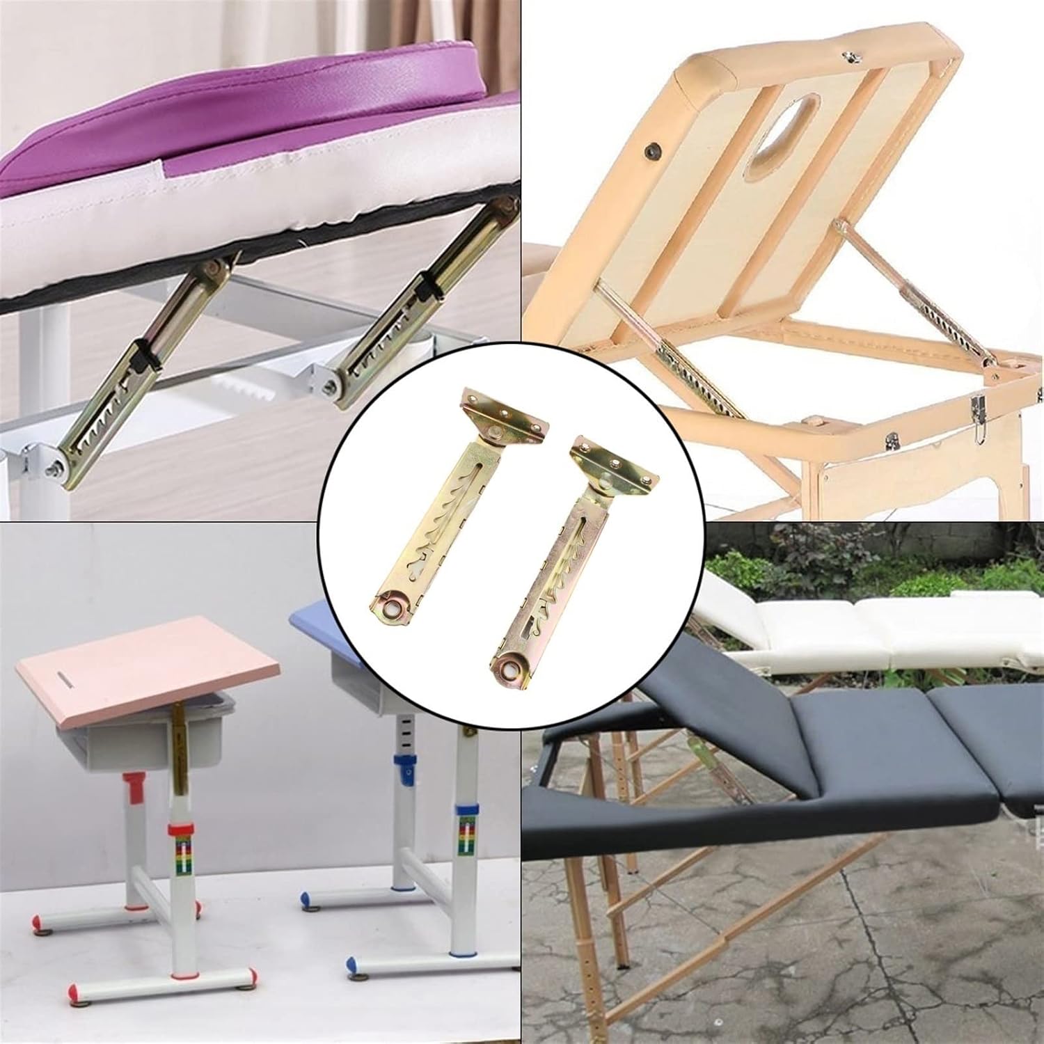 2Pcs Angle Desk Lifting Rod, 7-Gear Adjustable Angle Hinge, Cabinet Door Lifting Support Hardware
