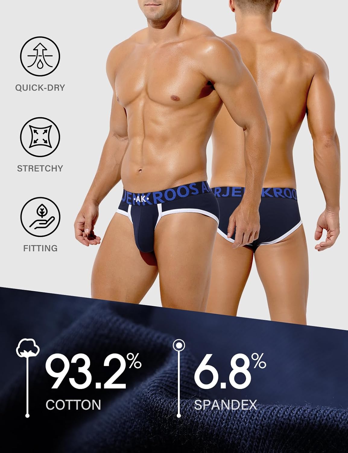 Arjen Kroos Men's Cotton Sport Briefs Sexy Low Rise Briefs Athletic Pouch Underwear - Image 5