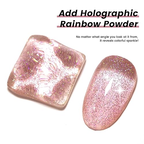 Miniatura 6 de YTD Likomey Esmalte de uñas de gel con purpurina nude, 0.5 onzas líquidas, esmalte de gel transparente rosa colorido translúcido neutro holográfico