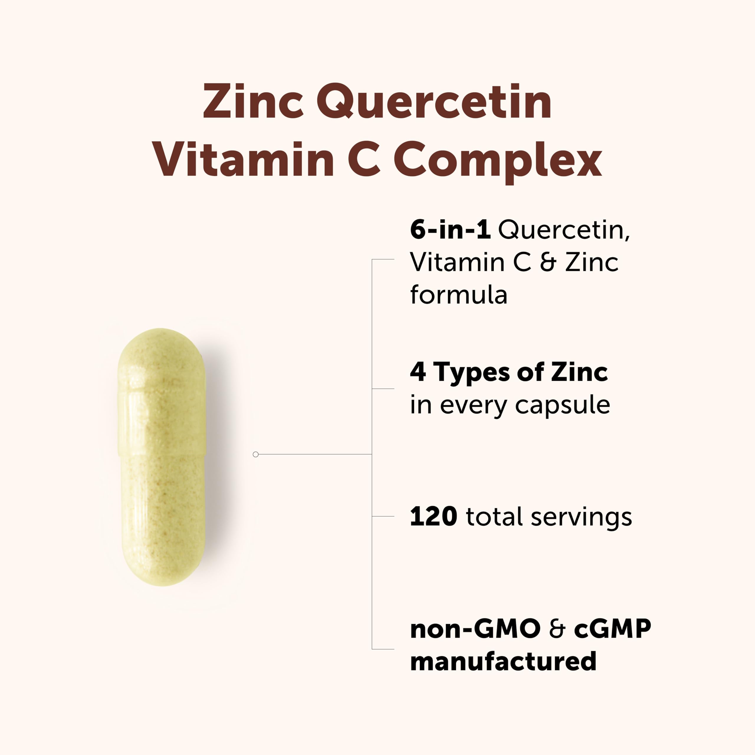 Micro Ingredients Quercetin with Vitamin C & Zinc, 240 Capsules | 6‑in‑1 Formula with Quercetin, Vitamin C & 4 Zinc Forms (Picolinate, Citrate, Glycinate, Gluconate) | Non‑GMO — Amazon image 3