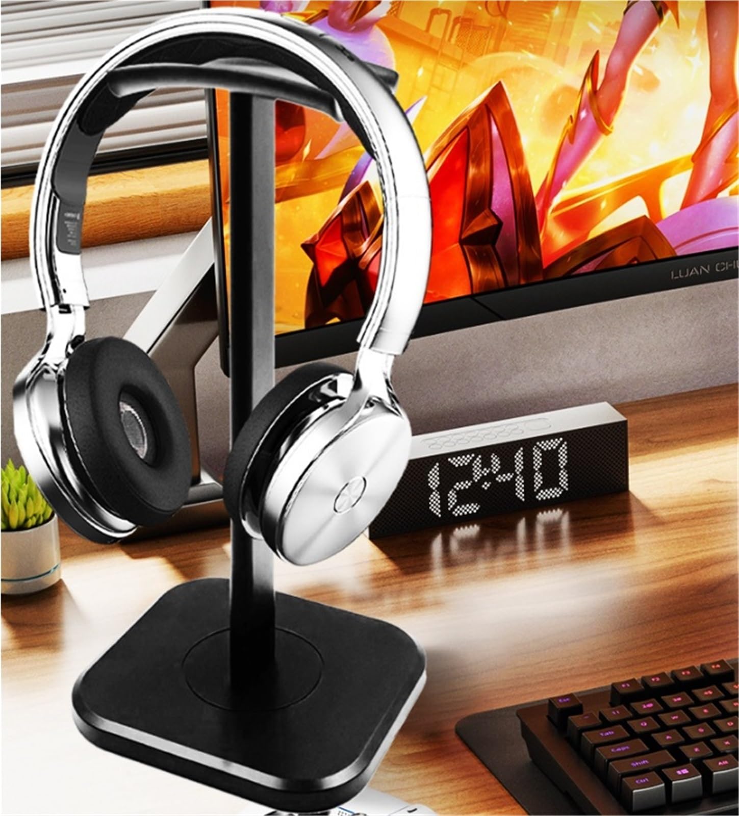 Soporte Exhibidor para Auriculares de Juego Estante Vertical For Auriculares De Escritorio, Soporte For Auriculares De Aleación De Aluminio, Suspensión For Auriculares, Juegos De PC Accesorios Gaming