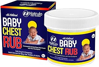 Natrulo All Natural Baby Chest Rub | Cold, Cough & Congestion Ointment for Baby, Kids, Toddlers, & Adults | Homeopathic He...