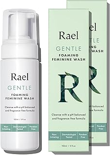 Rael Feminine Wash, Foaming Cleansing Wash - pH Balance Intimate Wash Women, Unscented, Sensitive Skin, All Skin Types, Vegan, Cruelty Free (5oz, 2 Pack)
