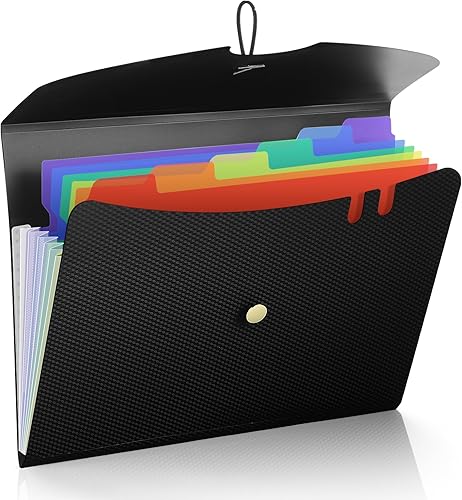 Miniatura 8 de Sooez Carpeta de archivos expandible de 7 bolsillos, organizador de archivos de acordeón premium, carpetas tamaño carta para documentos, elegantes