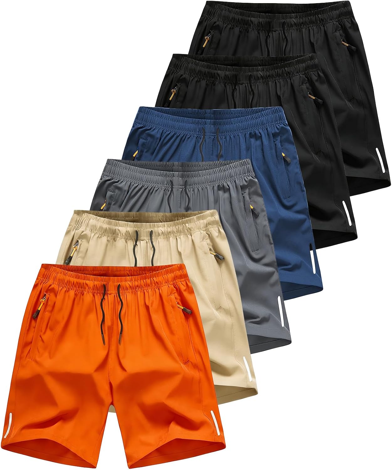 6-Pack Quick-Dry Men's Athletic Shorts