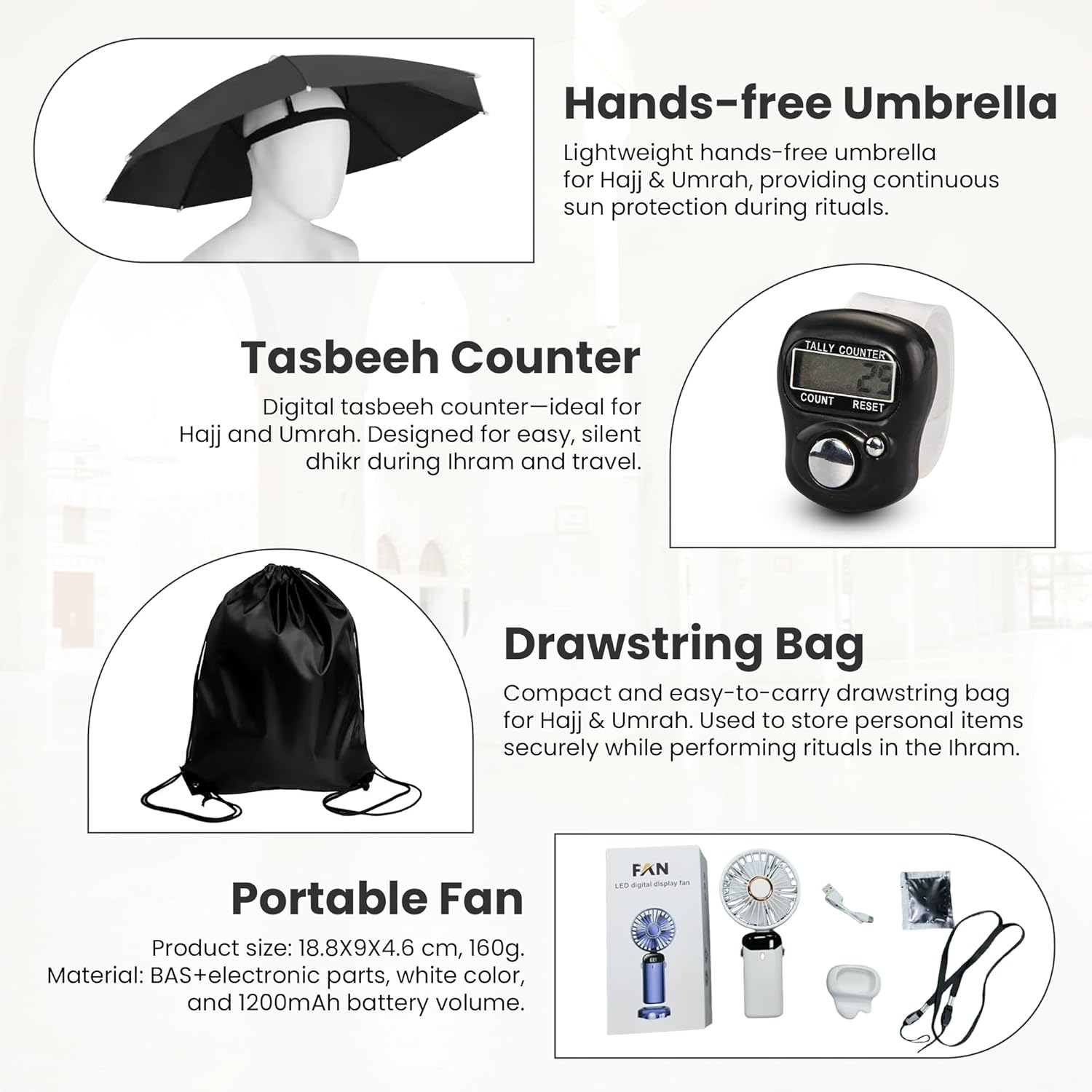 Premium Microfiber Ihram and Ihram Belt with Accessories for Hajj and Umrah Essentials