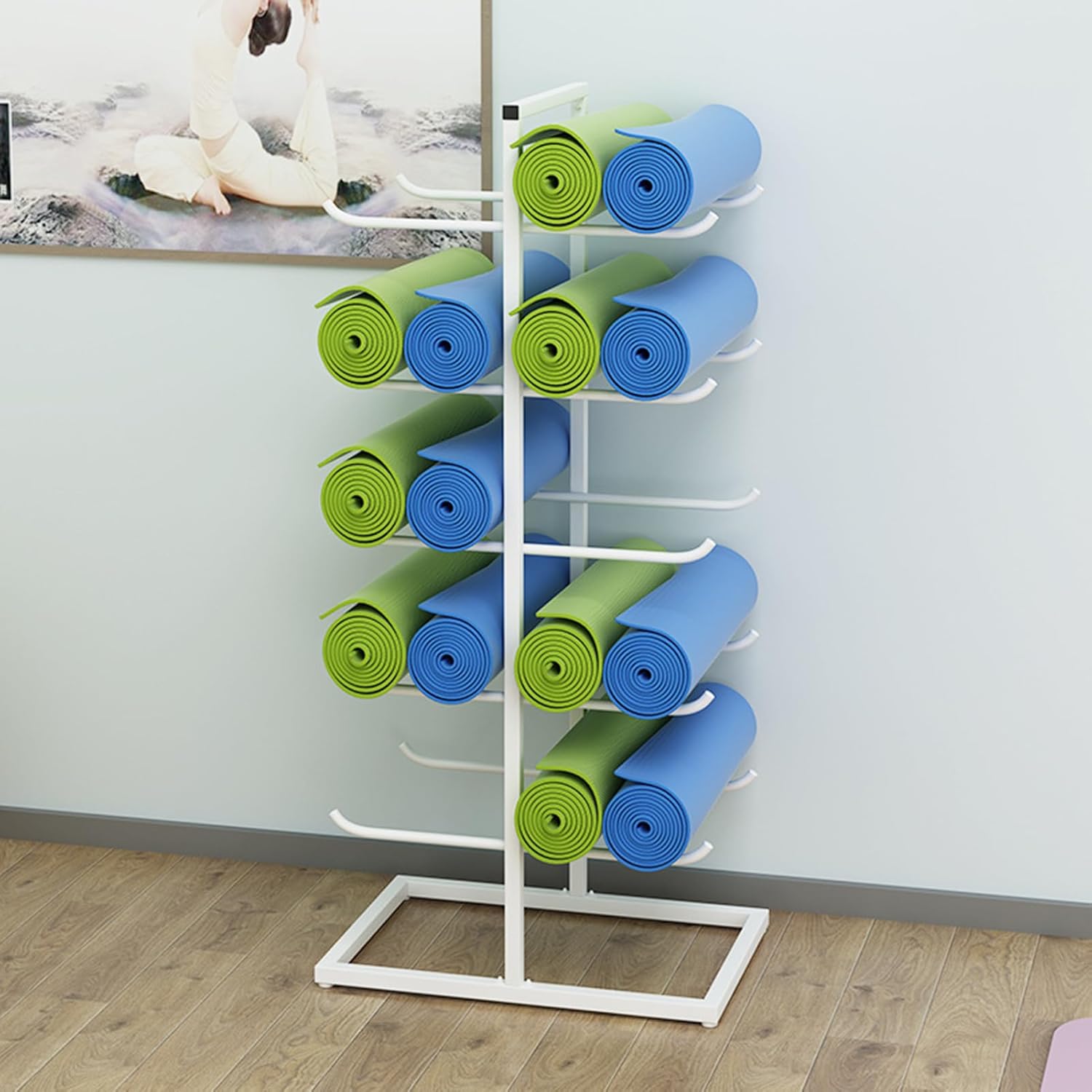 Amazon.com: Large Capacity Yoga Mat Storage Rack, 5-Tier Hold 5-20 Yoga ...
