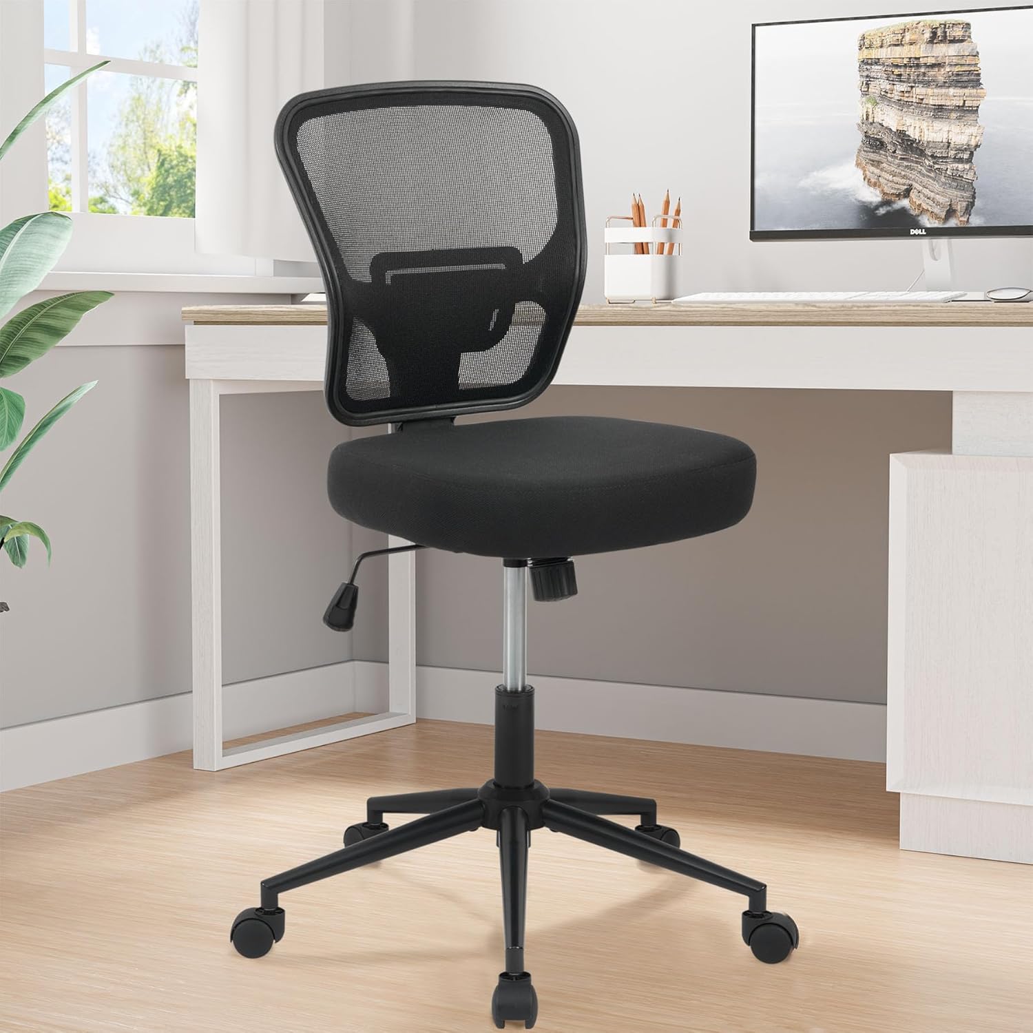 HOT ! Ubuy Armless Desk Chair Without Wheels Armless Desk Chair Height  Adjustable, Ergonomic Philippines Ubuy