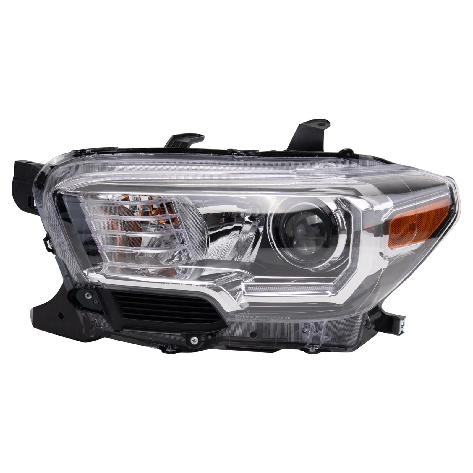 TRQ 2 Piece Headlight Assembly Set Driver &amp; Passenger Side Compatible with Toyota Tacoma 2016-2023 With LED Running Lights With Fog Lights TO2502244 TO2503244 8111004270 8115004270