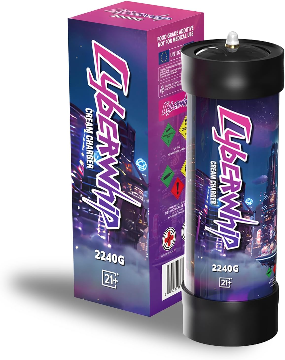 Whipped Cream Charger Nitrous Oxide Tank 3.3L N2O Whip Cream Charger 2240g, Pack of 1