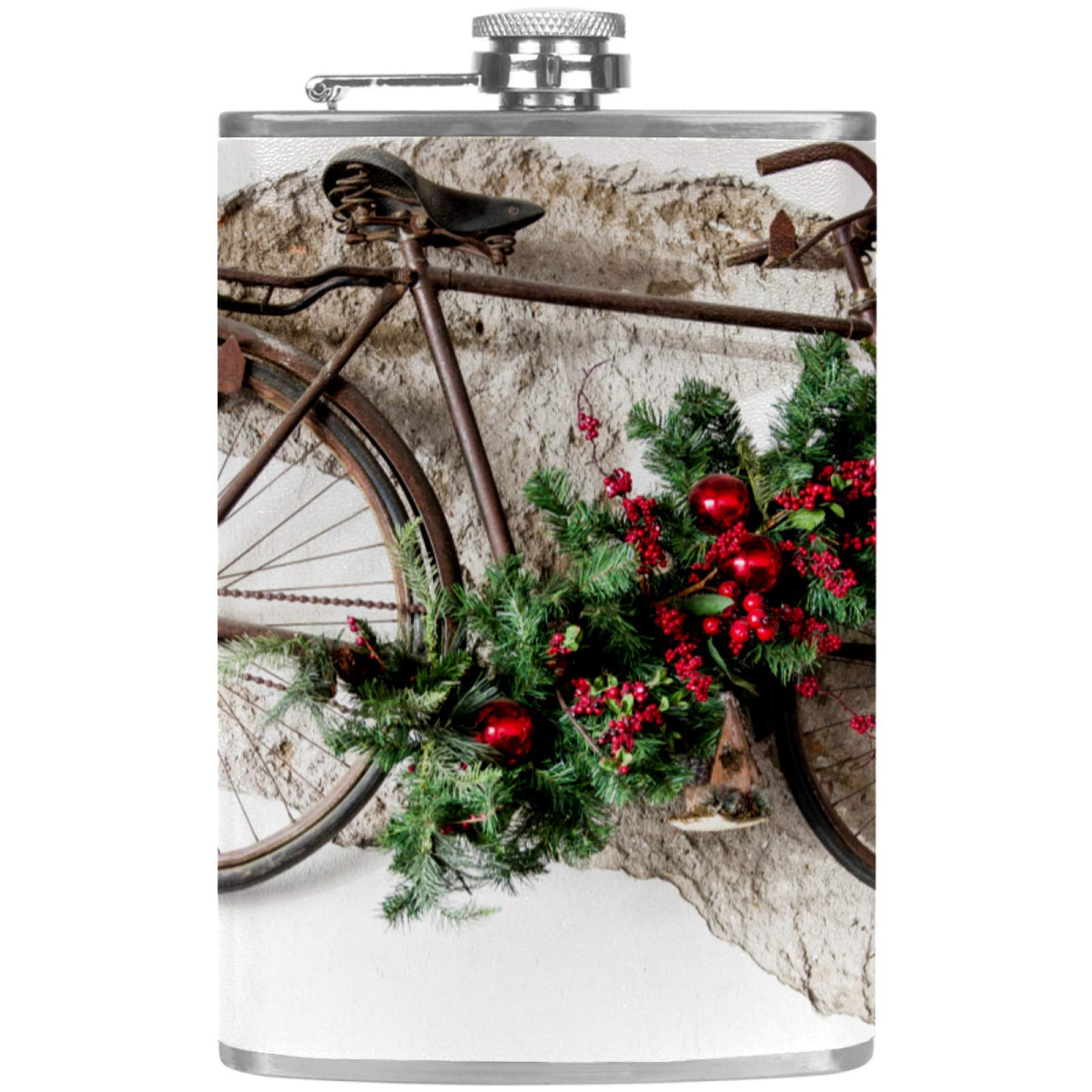 Flasque à whisky en cuir avec entonnoir de poche pour le camping et la randonnée