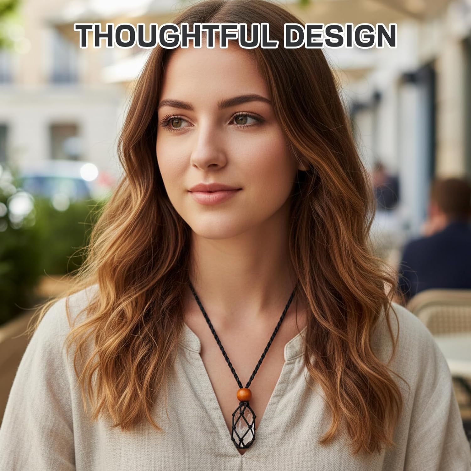 ZHLKHIOP Crystal Holder Necklace Cage, 6-Piece Stone Netting Necklace and Bracelet Set, Adjustable Chain in Three Colors, Secure Crystal Display Jewelry - Image 5