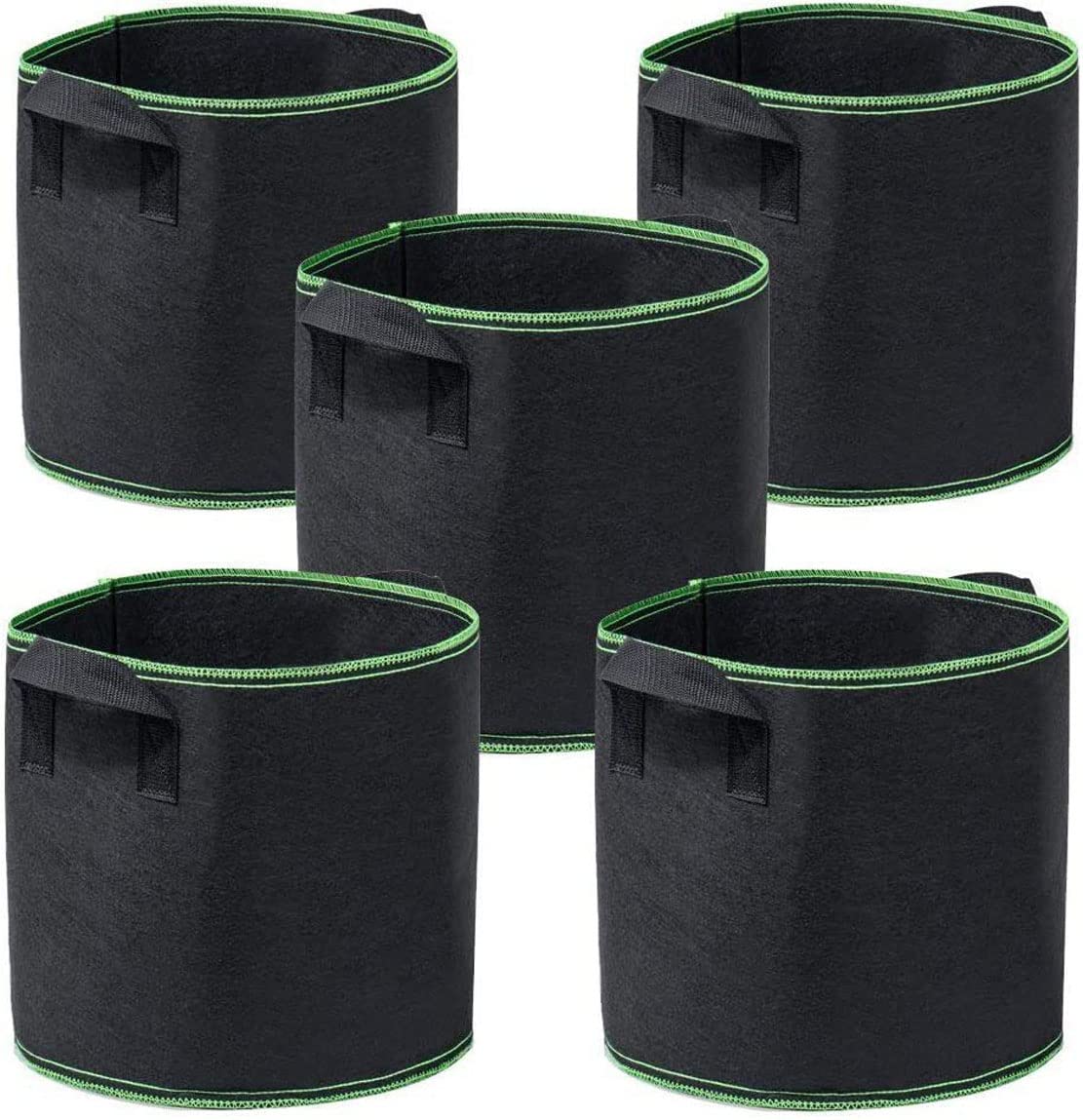 Ulalaza 5 PCS Potato Grow Bags 25 Gallon with Flap Plant Grow Bags Garden Vegetable Planting Pots Grow Bags for Growing Potatoes Tomato and Fruits Outdoor 65cm/25.5inch Diameter 35cm/13.7inch Height