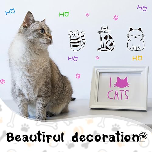 Miniatura 19 de 66 plantillas pequeñas para manualidades, plantillas reutilizables de 3 pulgadas para pintar sobre madera, plantillas de pintura para pared