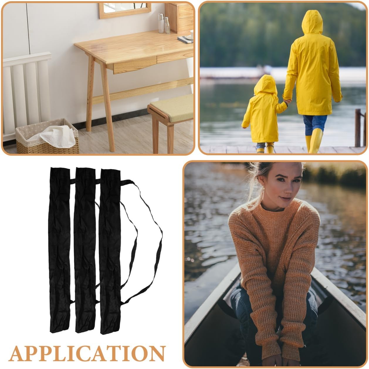 MERRYHAPY Waterproof Umbrella Protective Cover with Shoulder Straps Foldable Umbrella Bag Portable Rain Storage Pouch for Travel - Image 8