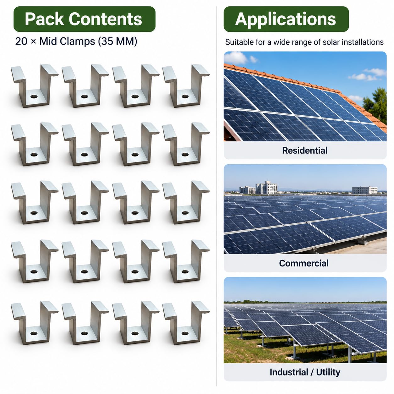 Mid Solar Panel Clamps - Secure Your Panels! -7
