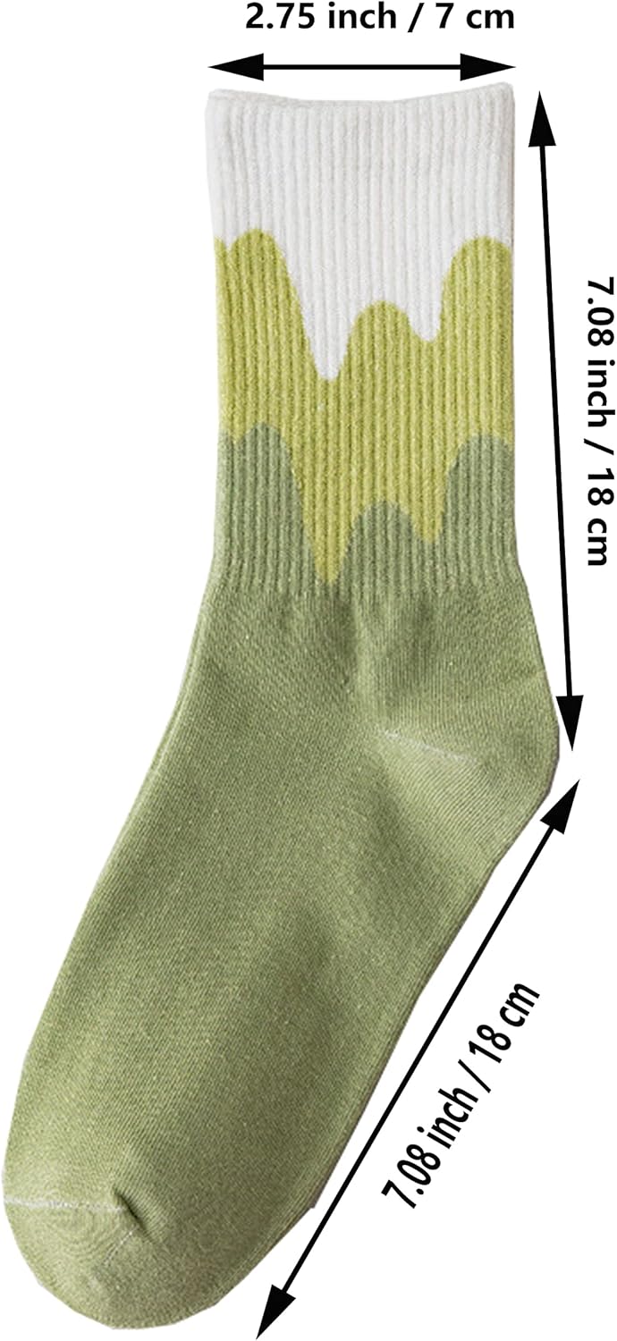 Colorblocked Crew Socks Gradient Wave Quartz Socks Novelty Dress Socks for Women, Men, 11 Pack - Image 7
