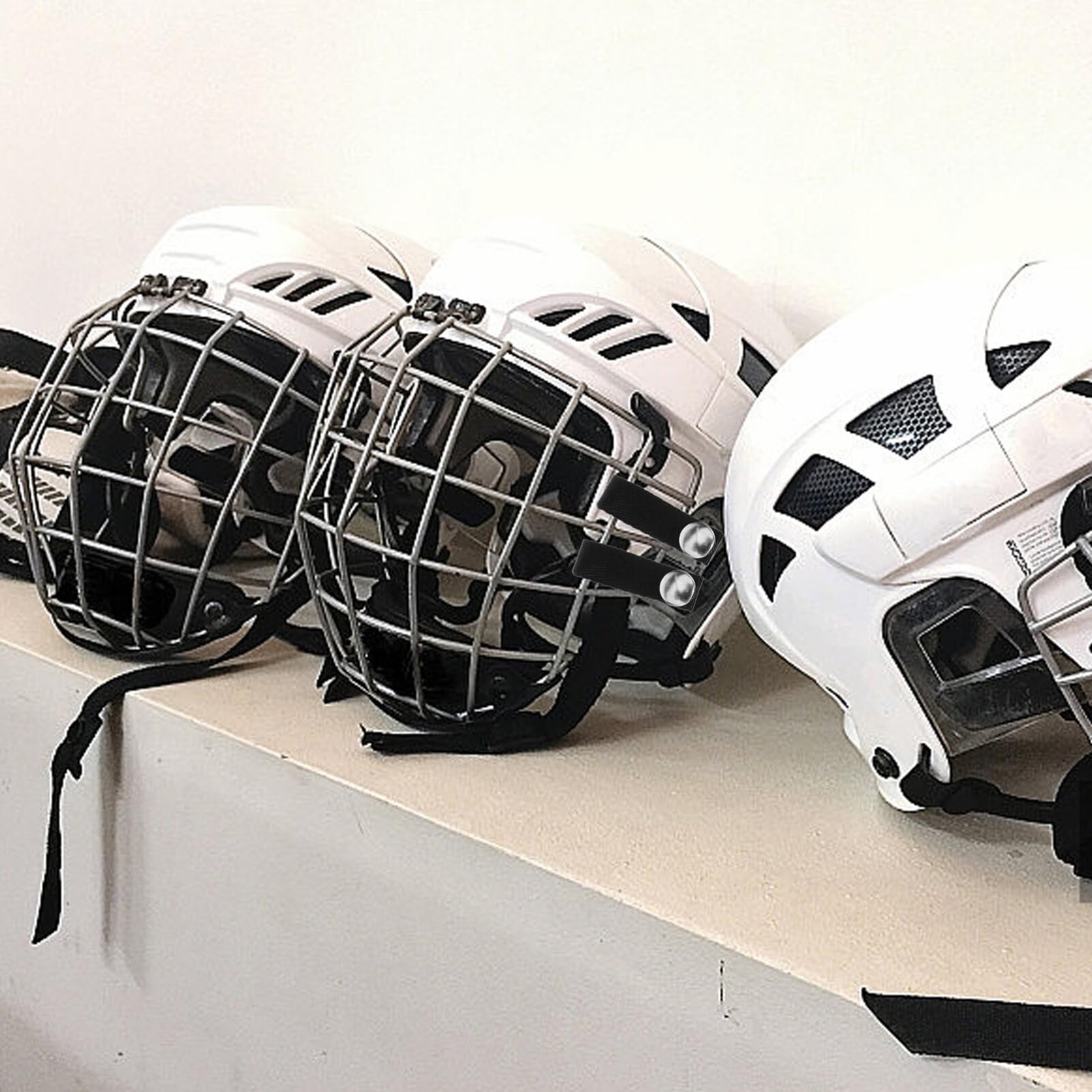 Yardwe 2pcs Hockey Helmet Chin Straps with Single Snap Hard Hat Chin Strap Detachable Ear Loop Replacement for Helmet Accessory Repair Kit