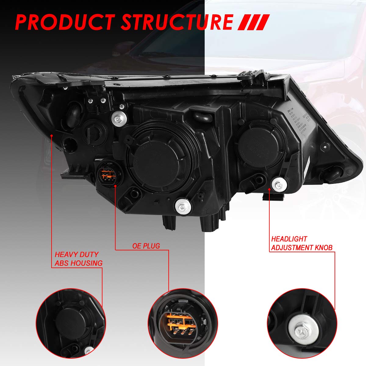 Amazon | Auto Dynasty 3D LED DRLバー ブラック ハウジング アンバー