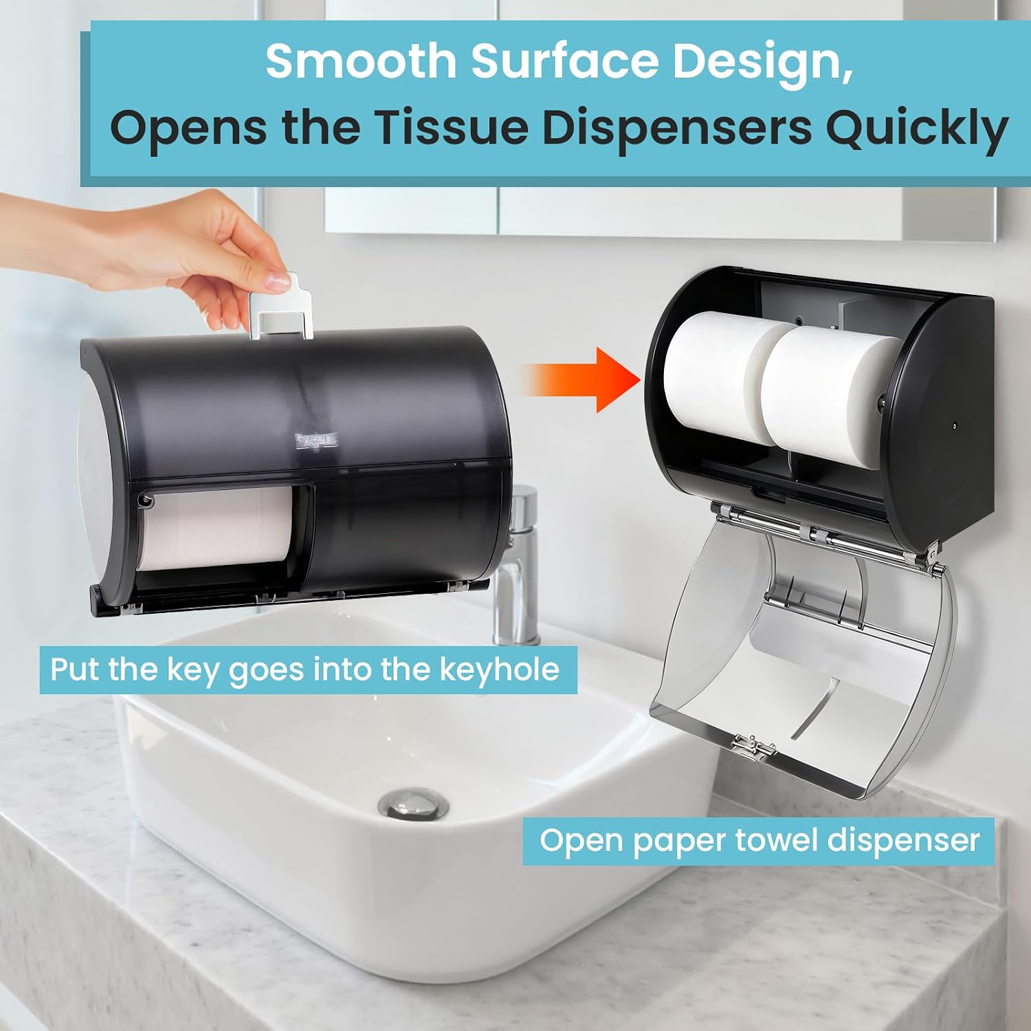 12 Pack 770301 Dispenser Key Replacement Compatible with Kimberly Clark/Scott Toilet Paper &Towel Dispensers (Hard Roll/Folded Towel/Center-Pull Models) Heavy-Duty Steel Key for Commercial Use image 4
