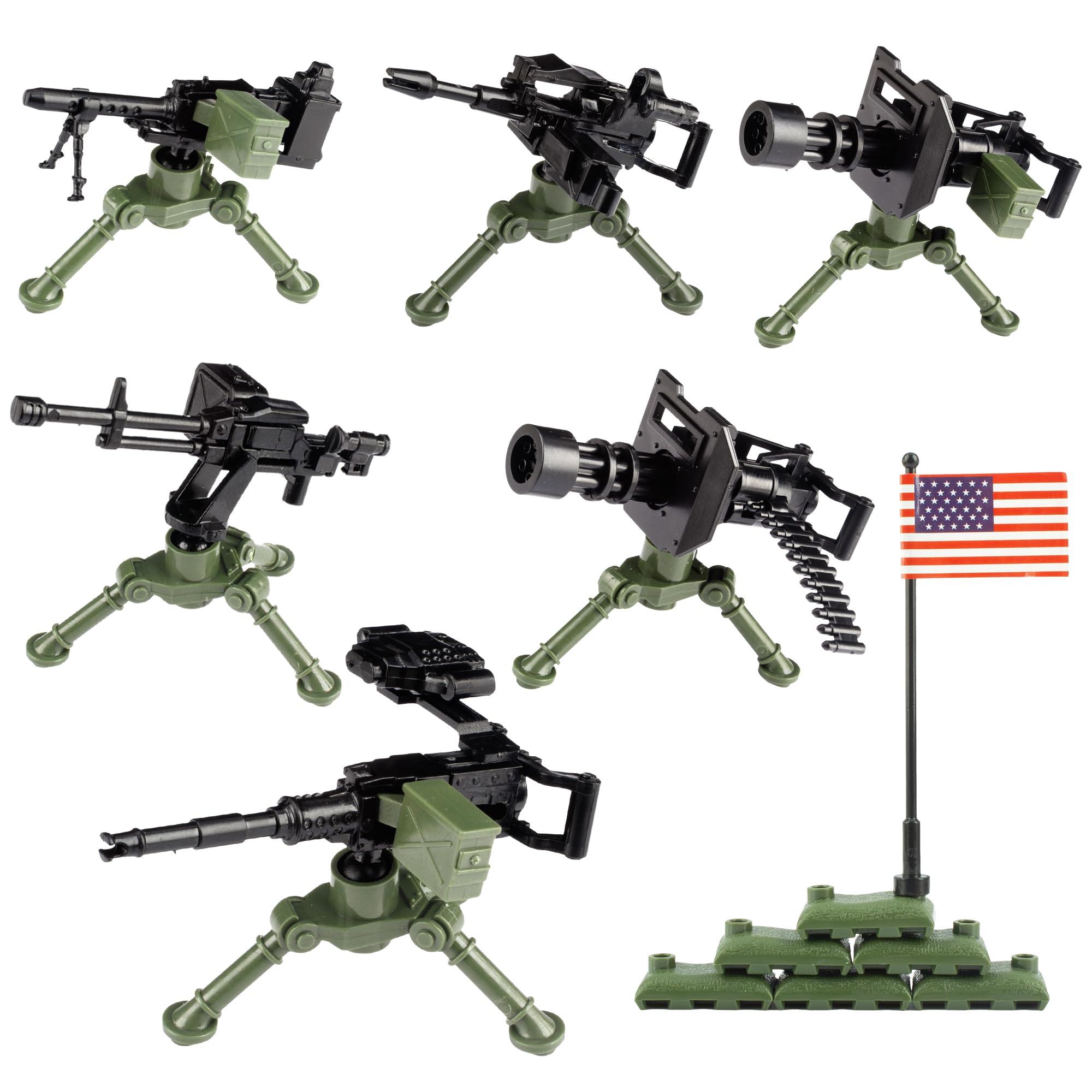 MaozyHomie Toy Weapons Accessories Weapons Pack Military U.S 5 Types Heavy Weaponry Toys Military Equipment Battle Blocks Bricks Compatible with Major